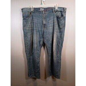 True Nation Mens Relaxed Fit Straight Jeans Medium Wash Big Tall Size 46 x 30